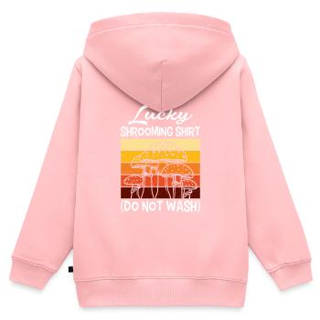 Glücksshirt nicht waschen Pilzsammler shrooming - Kinder Premium Organic Zip Hoodie - Rosa - Hinten - AI Model Kid Female (0cm)