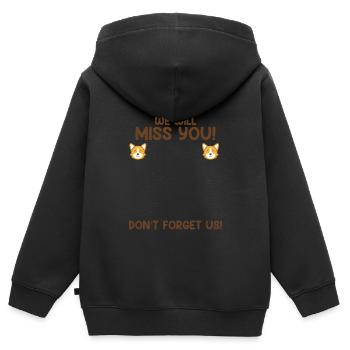 Wir werden dich vermissen Jobwechsel Abschied - Kinder Premium Organic Zip Hoodie - Schwarz - Hinten - AI Model Kid Male (0cm)