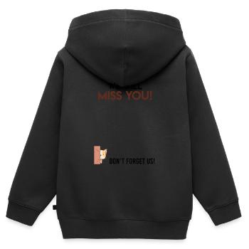 Tu vas nous manquer Adieu collègue - Sweat Premium à capuche zippé enfant bio - noir - Dos - AI Model Kid Male (0cm)
