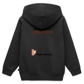 Wir werden dich vermissen Abschied Kollege - Kinder Premium Organic Zip Hoodie - Schwarz - Hinten - AI Model Kid Male (0cm)