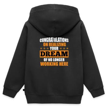 Jobwechsel Arbeitskollege lustig Verabschiedung - Kinder Premium Organic Zip Hoodie - Schwarz - Hinten - AI Model Kid Male (0cm)