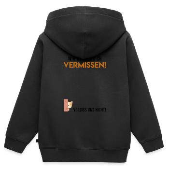 Wir werden dich vermissen Abschied Kollege - Kinder Premium Organic Zip Hoodie - Schwarz - Hinten - AI Model Kid Male (0cm)