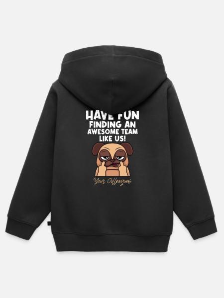 Compañero de trabajo De despedida de nuevo trabajo - Sudadera Premium con capucha y cremallera infantil orgánica - negro