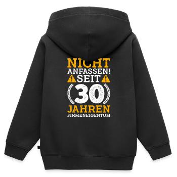 30 Jahre Firmeneigentum Dienstjubiläum 30 Jahre - Kinder Premium Organic Zip Hoodie - Schwarz - Hinten - AI Model Kid Male (0cm)