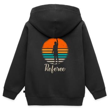 Vintage Schiedsrichter rote Karte Schiri - Kinder Premium Organic Zip Hoodie - Schwarz - Hinten - AI Model Kid Male (0cm)