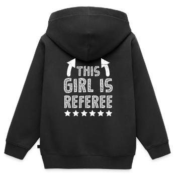 This woman is referee ladies referee - Kids Premium Organic Zip-up Hoodie - black - Back - AI Model Kid Male (0cm)