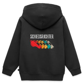Schiedsrichter Evolution Schiri - Kinder Premium Organic Zip Hoodie - Schwarz - Hinten - AI Model Kid Male (0cm)