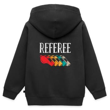 Schiedsrichter Evolution Schiri - Kinder Premium Organic Zip Hoodie - Schwarz - Hinten - AI Model Kid Male (0cm)