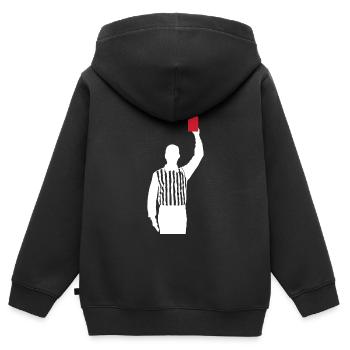 Schiedsrichter rote Karte Schiri Foul - Kinder Premium Organic Zip Hoodie - Schwarz - Hinten - AI Model Kid Male (0cm)