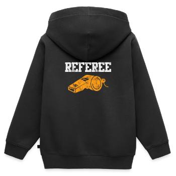 Schiedsrichter Pfeife Schiri - Kinder Premium Organic Zip Hoodie - Schwarz - Hinten - AI Model Kid Male (0cm)