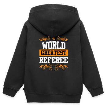 Weltbester Schiedsrichter - Kinder Premium Organic Zip Hoodie - Schwarz - Hinten - AI Model Kid Male (0cm)