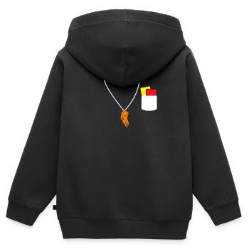 Schiedsrichter Pfeife gelbe Karte rote Karte - Kinder Premium Organic Zip Hoodie - Schwarz - Hinten - AI Model Kid Male (0cm)