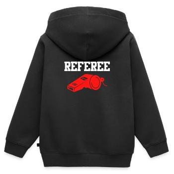 Schiedsrichter Pfeife Schiri - Kinder Premium Organic Zip Hoodie - Schwarz - Hinten - AI Model Kid Male (0cm)