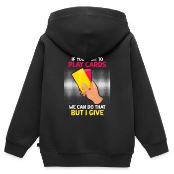 Lustiger Schiedsrichter Spruch Schiri - Kinder Premium Organic Zip Hoodie - Schwarz - Hinten - AI Model Kid Male (0cm)