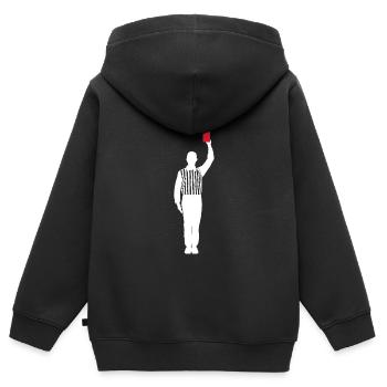 Schiedsrichter rote Karte Schiri Foul - Kinder Premium Organic Zip Hoodie - Schwarz - Hinten - AI Model Kid Male (0cm)