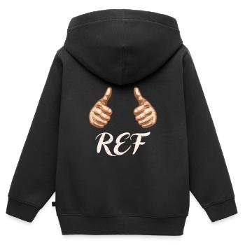 Schiri Schiedsrichter - Kinder Premium Organic Zip Hoodie - Schwarz - Hinten - AI Model Kid Male (0cm)