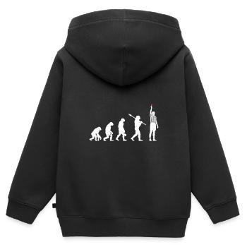 Affe Mensch Schiri Schiedsrichter - Kinder Premium Organic Zip Hoodie - Schwarz - Hinten - AI Model Kid Male (0cm)