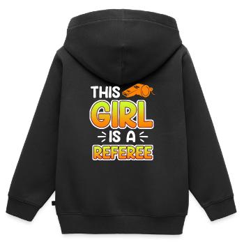Women Referee Referee Schiri - Kids Premium Organic Zip-up Hoodie - black - Back - AI Model Kid Male (0cm)