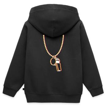 Whistle Referee's Whistle Referee - Kids Premium Organic Zip-up Hoodie - black - Back - AI Model Kid Male (0cm)