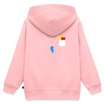 L’arbitre siffle un carton jaune carton rouge - Sweat Premium à capuche zippé enfant bio - rose - Dos - AI Model Kid Female (0cm)