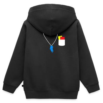 Schiedsrichter Pfeife gelbe Karte rote Karte - Kinder Premium Organic Zip Hoodie - Schwarz - Hinten - AI Model Kid Male (0cm)