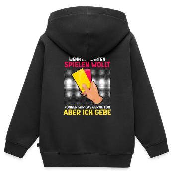Lustiger Schiedsrichter Spruch Schiri - Kinder Premium Organic Zip Hoodie - Schwarz - Hinten - AI Model Kid Male (0cm)