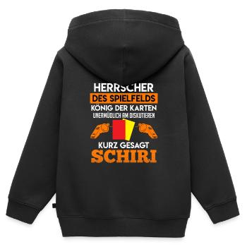Schiri Herrscher des Spielfelds König - Kinder Premium Organic Zip Hoodie - Schwarz - Hinten - AI Model Kid Male (0cm)