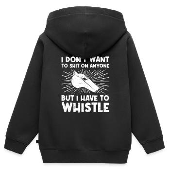 Pfeifen muss ich es Schiedsrichter - Kinder Premium Organic Zip Hoodie - Schwarz - Hinten - AI Model Kid Male (0cm)
