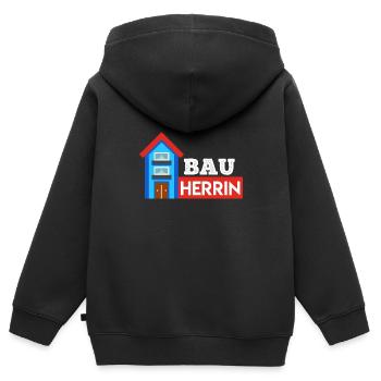 Bauherrin Eigenheim Hausbauer - Kinder Premium Organic Zip Hoodie - Schwarz - Hinten - AI Model Kid Male (0cm)