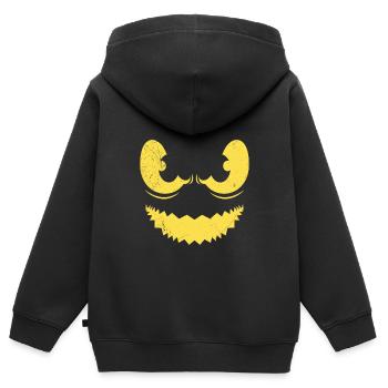 Grusel Maske Halloween - Kinder Premium Organic Zip Hoodie - Schwarz - Hinten - AI Model Kid Male (0cm)