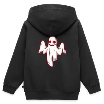 Geisterstunde Geist Halloween - Kinder Premium Organic Zip Hoodie - Schwarz - Hinten - AI Model Kid Male (0cm)