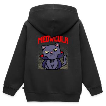 Dracula Chat d’Halloween - Sweat Premium à capuche zippé enfant bio - noir - Dos - AI Model Kid Male (0cm)
