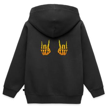 Halloween Skelett Hände Rock Metal - Kinder Premium Organic Zip Hoodie - Schwarz - Hinten - AI Model Kid Male (0cm)