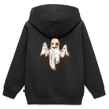 Geisterstunde Geist Halloween - Kinder Premium Organic Zip Hoodie - Schwarz - Hinten - AI Model Kid Male (0cm)