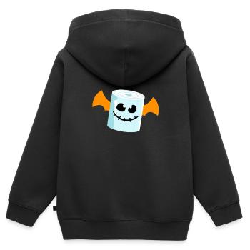 Papier toilette Bat Halloween - Sweat Premium à capuche zippé enfant bio - noir - Dos - AI Model Kid Male (0cm)
