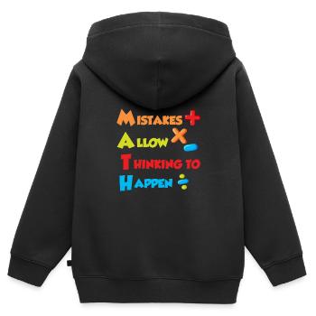 Mistakes allow Thinking to happen Mathematics - Kids Premium Organic Zip-up Hoodie - black - Back - AI Model Kid Male (0cm)