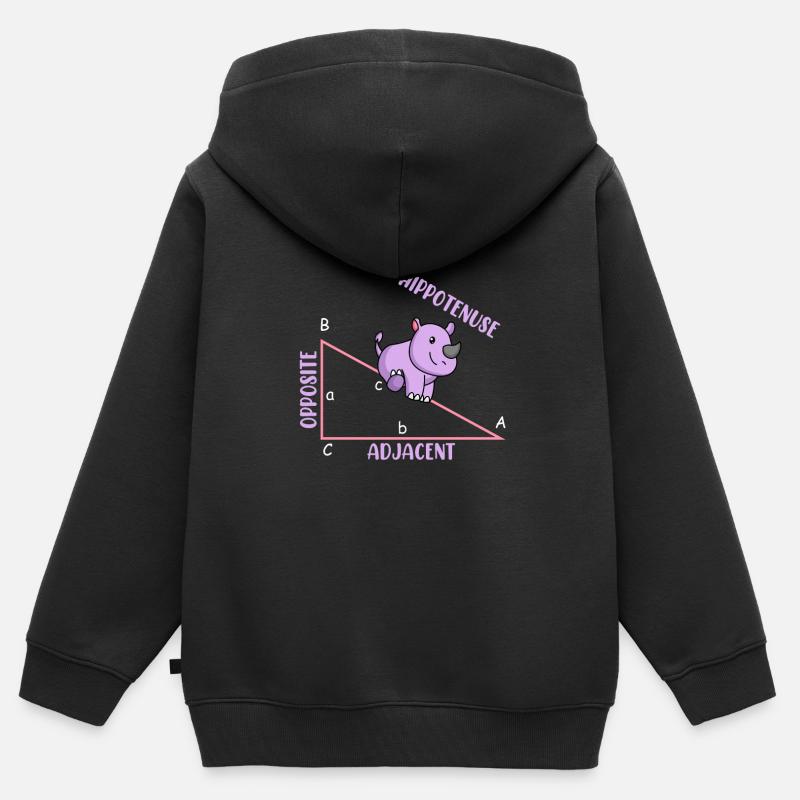 Mathématicien Professeur de mathématiques Hippotenuse - Sweat Premium à capuche zippé enfant bio - noir