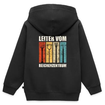 Leiter vom Rechenzentrum - Kinder Premium Organic Zip Hoodie - Schwarz - Hinten - AI Model Kid Male (0cm)