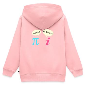 Mathe Spruch Komplexe Zahl Pie get real - Kinder Premium Organic Zip Hoodie - Rosa - Hinten - AI Model Kid Female (0cm)