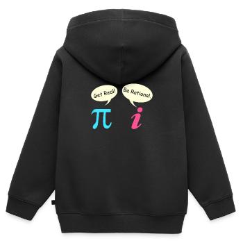 Math Saying Complex Number Pie get real - Kids Premium Organic Zip-up Hoodie - black - Back - AI Model Kid Male (0cm)