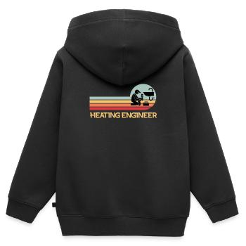 Heating engineer plumber Plumber Spengler - Kids Premium Organic Zip-up Hoodie - black - Back - AI Model Kid Male (0cm)