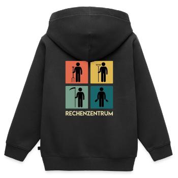 Rechenzentrum Garten Rechen Gärtner - Kinder Premium Organic Zip Hoodie - Schwarz - Hinten - AI Model Kid Male (0cm)