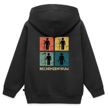 Rechenzentrum Garten Rechen Gärtner - Kinder Premium Organic Zip Hoodie - Schwarz - Hinten - AI Model Kid Male (0cm)