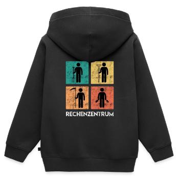 Rechenzentrum Garten Rechen Gärtner - Kinder Premium Organic Zip Hoodie - Schwarz - Hinten - AI Model Kid Male (0cm)