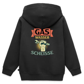 Anlagenmechaniker Sanitär Klimatechnik - Kinder Premium Organic Zip Hoodie - Schwarz - Hinten - AI Model Kid Male (0cm)