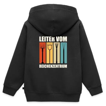 Leiter vom Rechenzentrum - Kinder Premium Organic Zip Hoodie - Schwarz - Hinten - AI Model Kid Male (0cm)