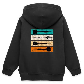 Fléchettes Flèches Dart Accessoires Fléchettes Fléchettes - Sweat Premium à capuche zippé enfant bio - noir - Dos - AI Model Kid Male (0cm)