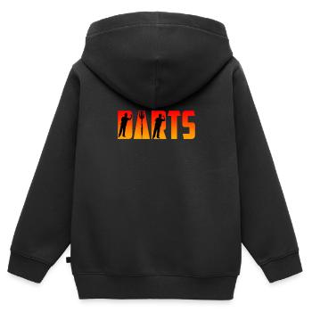 Fléchettes Fléchettes Flèches Fléchettes Accessoires Fléchettes Fléchettes - Sweat Premium à capuche zippé enfant bio - noir - Dos - AI Model Kid Male (0cm)