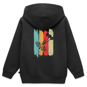 Fléchettes Fléchettes Fléchettes Fléchettes Fléchettes - Sweat Premium à capuche zippé enfant bio - noir - Dos - AI Model Kid Male (0cm)