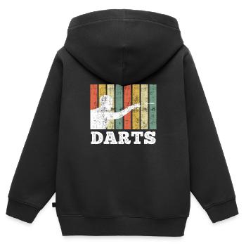 Joueurs de fléchettes fléchettes fléchettes fléchettes - Sweat Premium à capuche zippé enfant bio - noir - Dos - AI Model Kid Male (0cm)